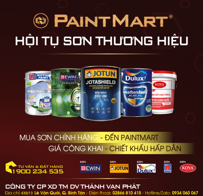 PAINTMART SIÊU THỊ SƠN CHÍNH HÃNG:SƠN DULUX,JOTUN, KOVA, NIPPON, MYKOLOR, BEWIN,....