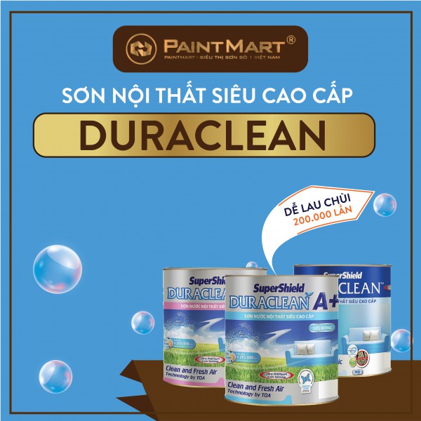 Sơn nội thất siêu cao cấp an toàn cho sức khỏe - TOA SUPERSHIELD DURACLEAN Sơn nội thất siêu cao cấp an toàn cho sức khỏe - TOA SUPERSHIELD DURACLEAN