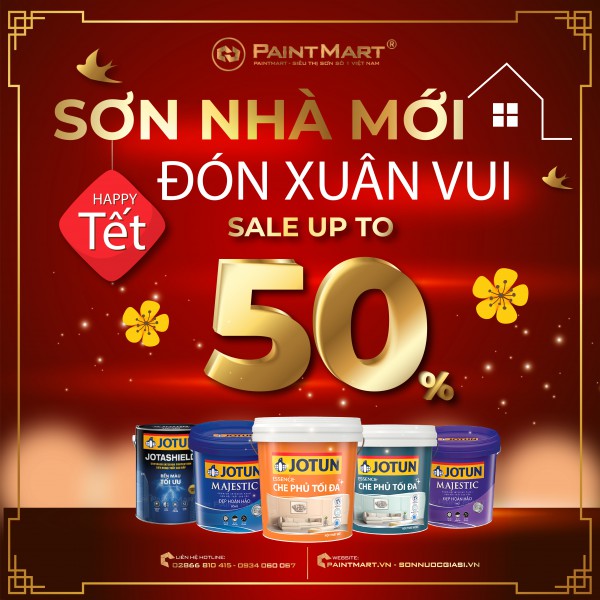 Giảm giá đến 50% các sản phẩm sơn Jotun chỉ tại Siêu thị Sơn Paint Mart