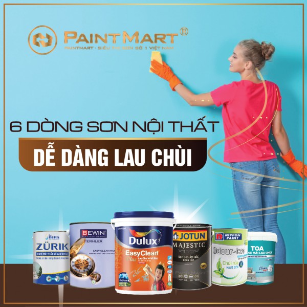 Top 6 dòng sơn dễ lau chùi - Bí quyết bền đẹp cho bề mặt tường nhà