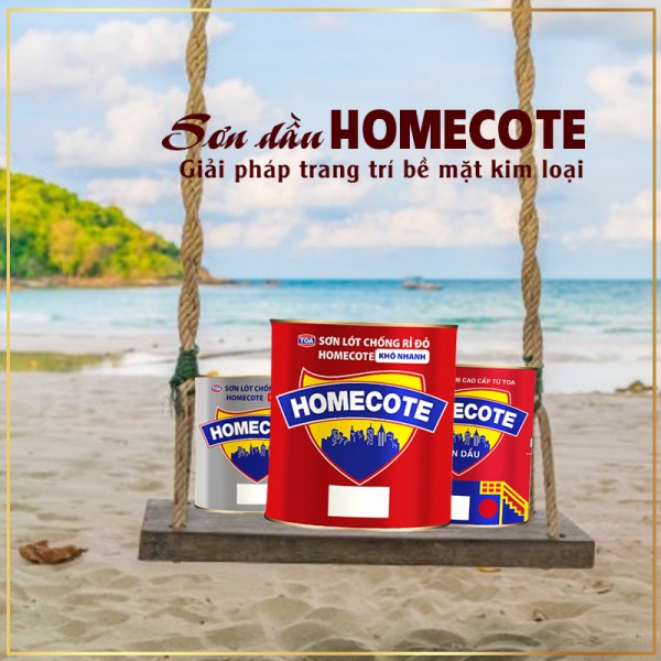 Trọn bộ sơn dầu bóng cao cấp Toa Homecote giải pháp hoàn hảo cho bề mặt kim loại