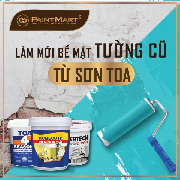 Làm mới bề mặt tường cũ trong tích tắc từ sơn Toa