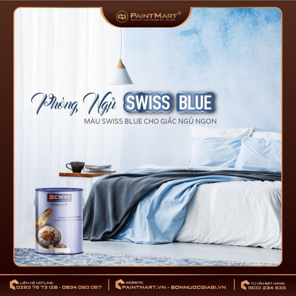 Chọn gam màu xanh thời thượng cho nội thất hiện đại - SWISS BLUE 