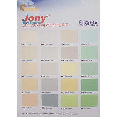 Bảng màu sơn ngoại thất Joton Jony