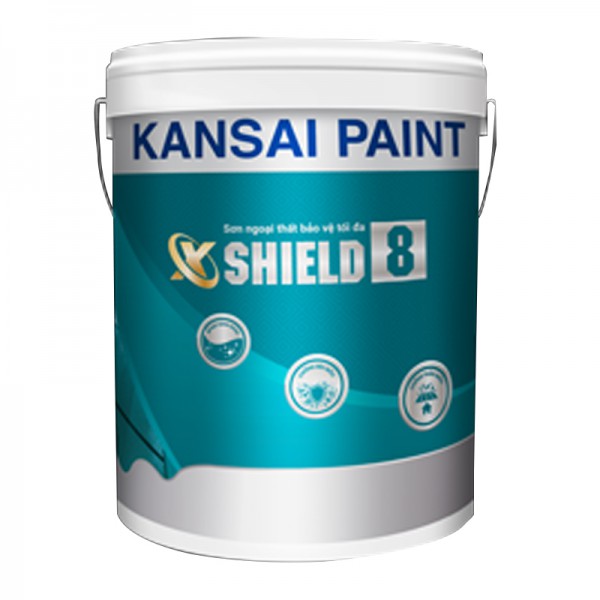 Sơn ngoại thất cao cấp co giãn Kansai X-Shield 8 ( Bóng ) - 1L