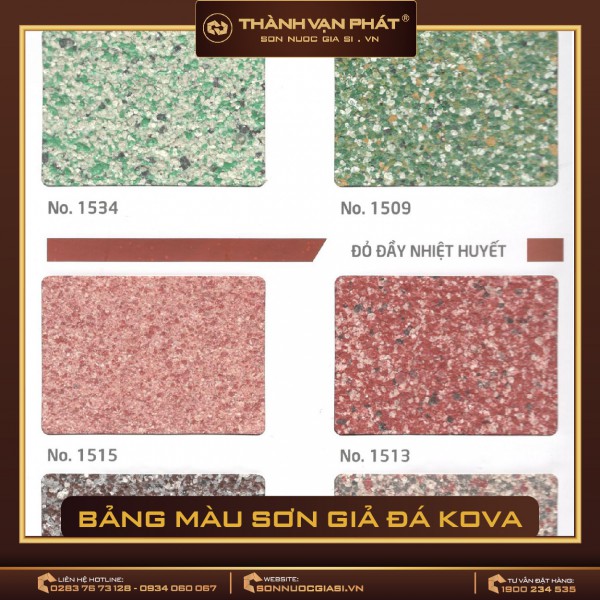 Bảng màu sơn giả đá Kova