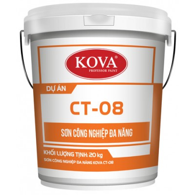 Sơn công nghiệp đa năng KOVA CT-08 nhám màu trắng, xanh, đỏ thùng 5Kg