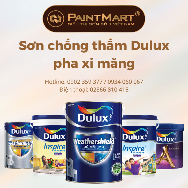Sơn chống thấm Dulux có pha được xi măng không ? Có bao nhiêu loại chống thấm ? 