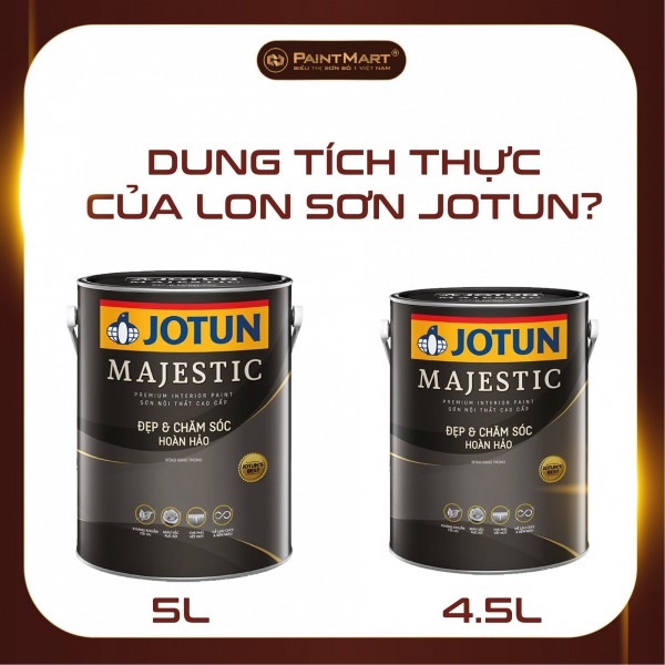 Tại sao sơn Jotun bảng giá 5L nhưng dung tích thực chỉ có 4,5L?
