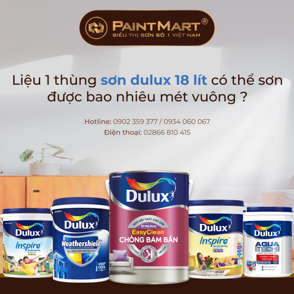 Thùng sơn 18L có thể sơn được bao nhiêu m2 tường ? 