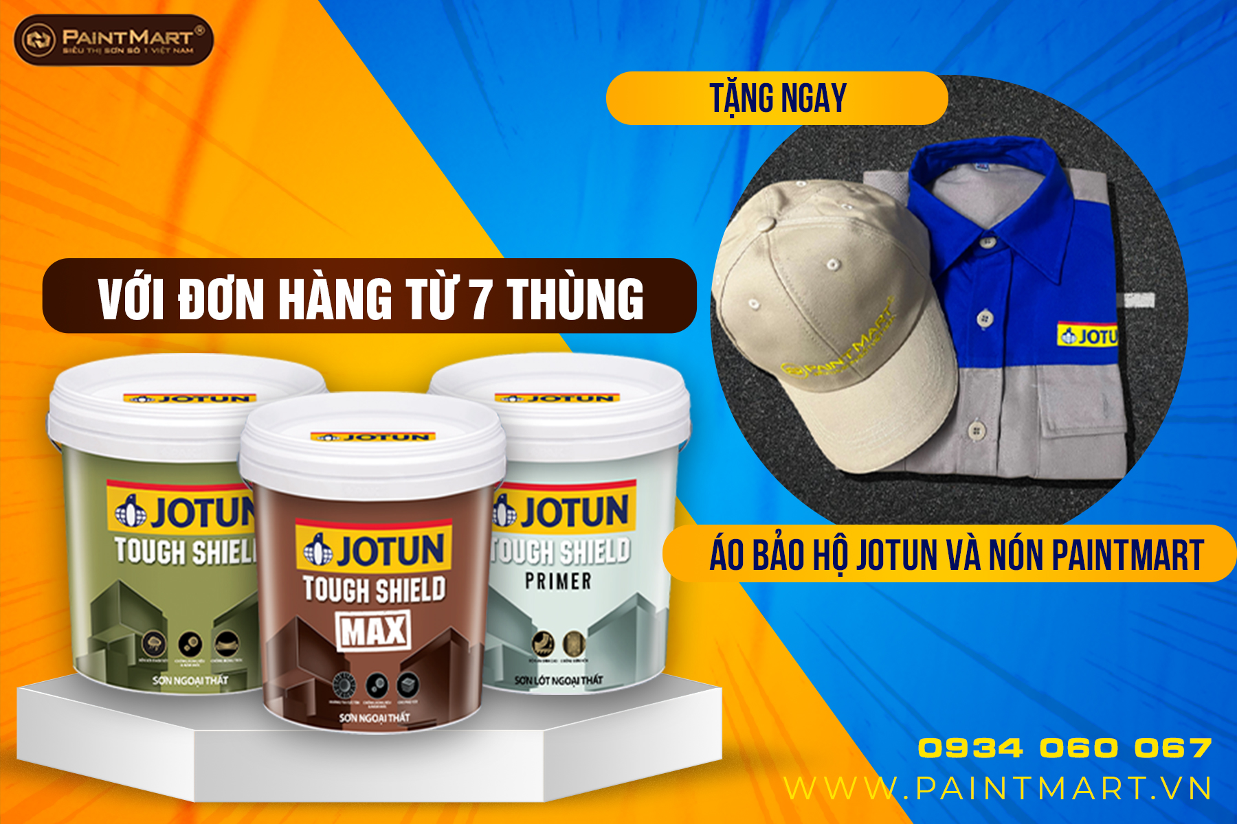 Tặng áo và nón khi mua sơn Jotun Tough Shield