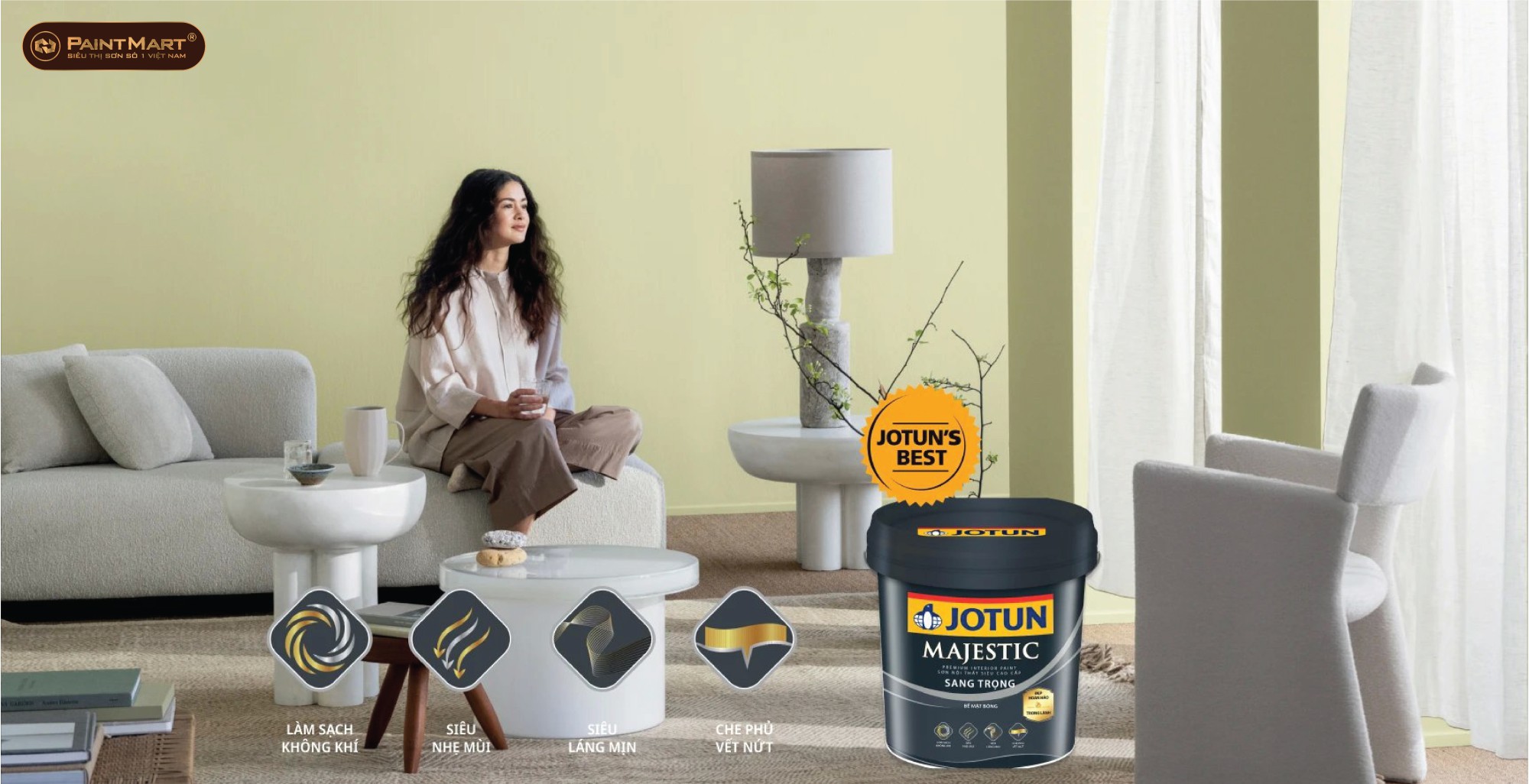 Sơn nước nội thất Jotun Majestic sang trọng bóng